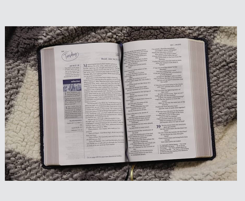 NIV Devotional Women’s Bible - Navy, Leathersoft