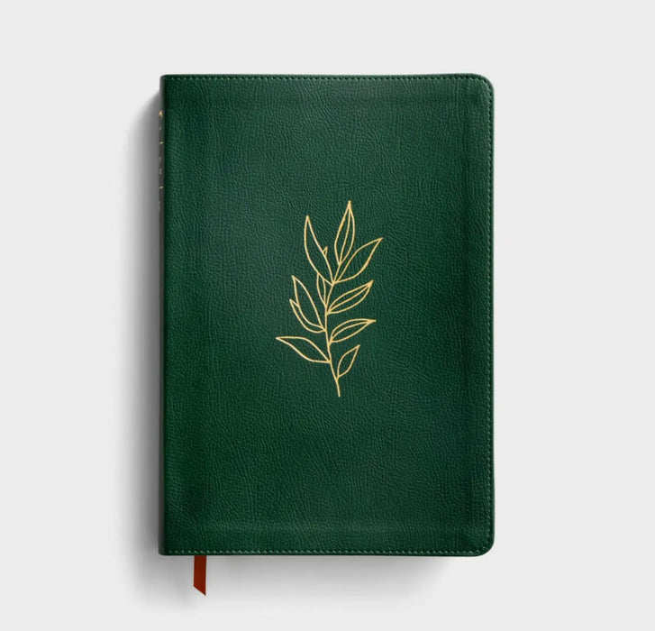 NLT Large Print Thinline Reference Bible - Evergreen LeatherLike