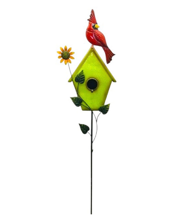 Birdhouse w/Cardinal Stake 53"x11" ⚠️ Oversized Item.  Store Pick Up Only! No Shipping.