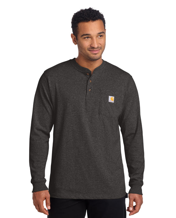 Carhartt® Long Sleeve Henley T-Shirt. Carbon Heather Color