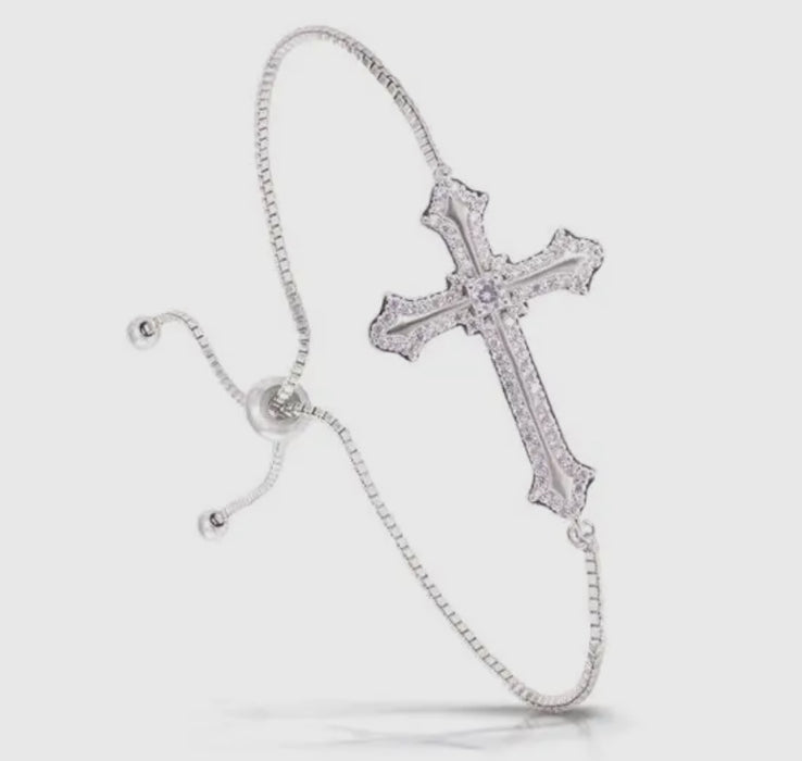 Ornate Cross Adjustable Bracelet