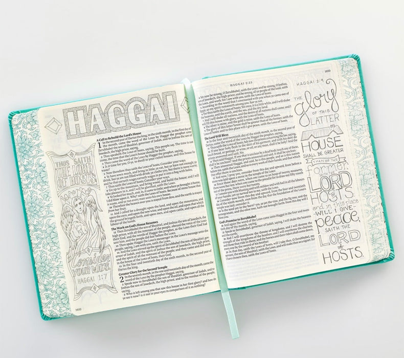 Teal Faux Leather Hardcover My Creative Bible - KJV Journaling Bible