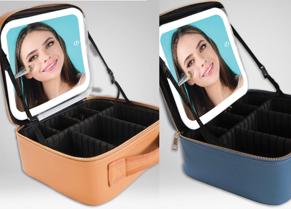 Leather Travel Case with Light Up Mirror by Simply Southern