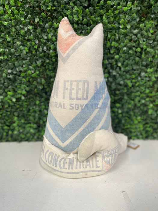 Vintage Feed Sack Pillows.  Farm Animals.