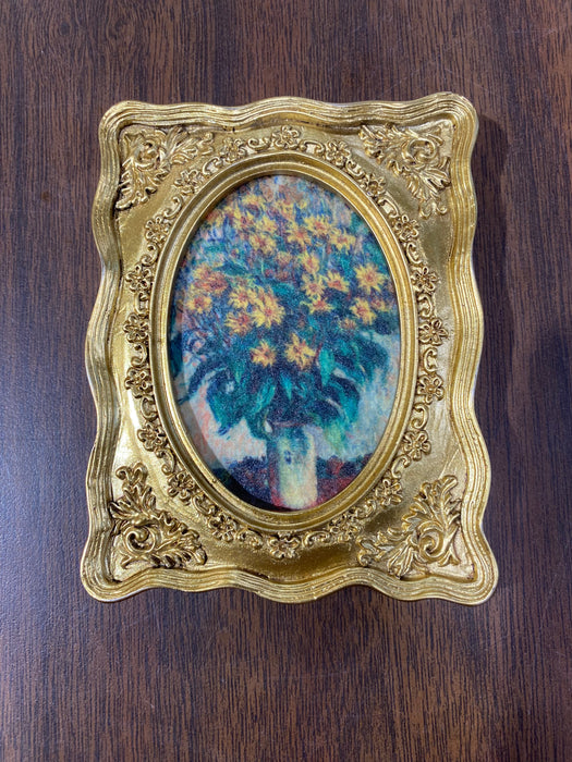 Resin Mini Framed Art Magnet, Gold Finish, 12 Styles