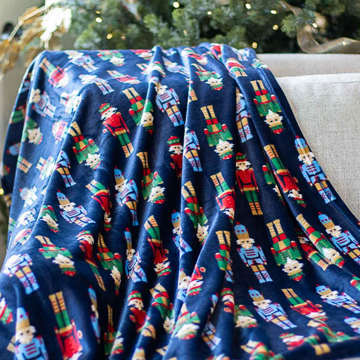 Nutcracker March Navy Blanket