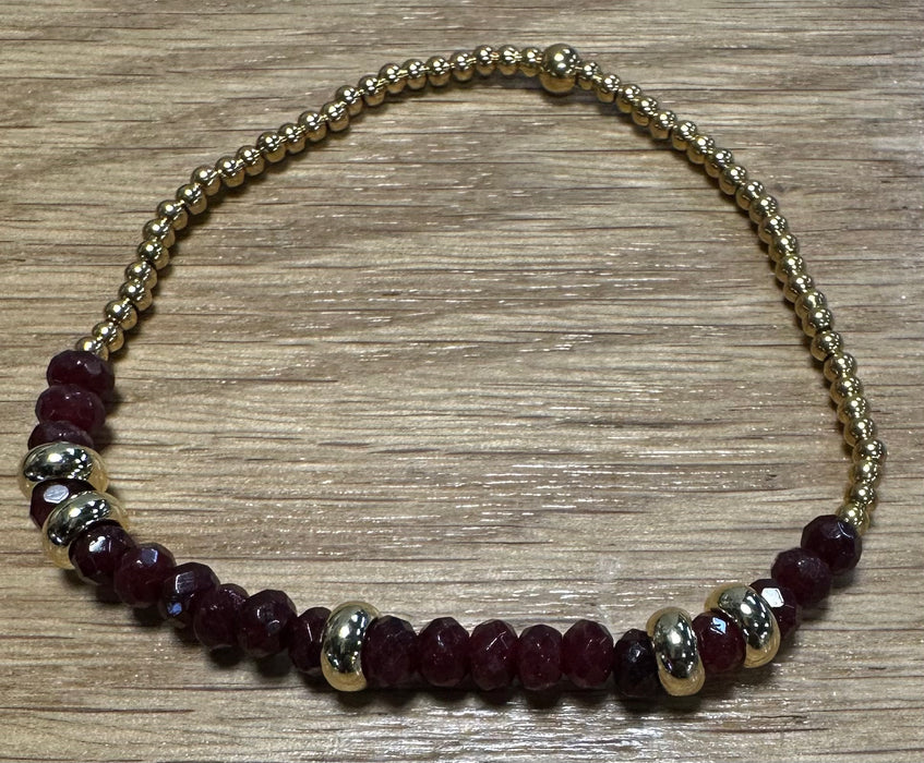 Various Gemstone & Gold Bead Bracelets.  High Quality Non Tarnish Beads.  Perfect for Stacking.