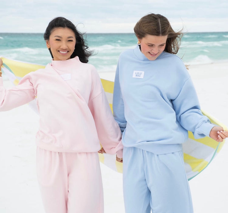 Adult Light Blue Lulu Mac Mock Neck Sweatshirt