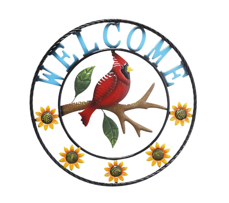 Welcome Cardinal Ring w/Sunflowers 24".  ⚠️ Oversized Item.  Store Pick Up Only! No Shipping.