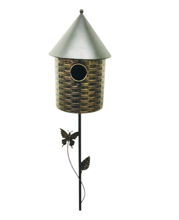 Bronze Birdhouse on Pole 55"x7"  ⚠️ Oversized Item.  Store Pick Up Only! No Shipping.