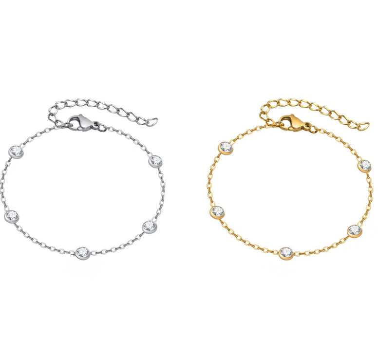 The Elara Bracelet – Stainless Steel PVD with CZ Accents