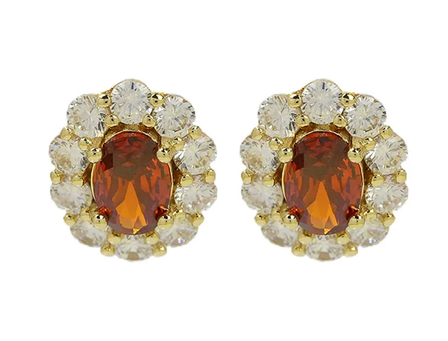 Birthstone Halo Stud Earrings