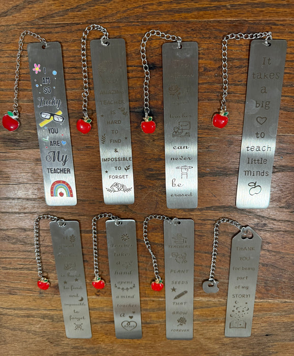🍎 “A+ Appreciation” Stainless Steel Teacher Bookmarks