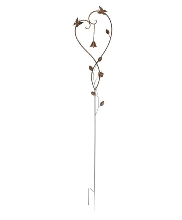 Heart Bell Chime Stake 60"x11" ⚠️ Oversized Item.  Store Pick Up Only! No Shipping.