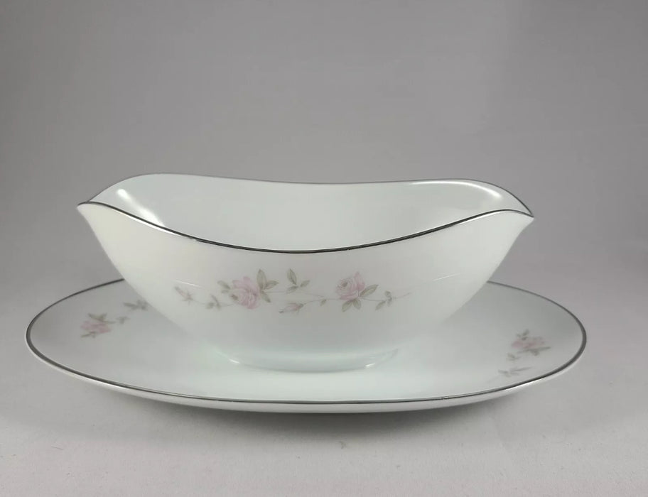 Vintage Noritake Gravy Boat with Plate Attached