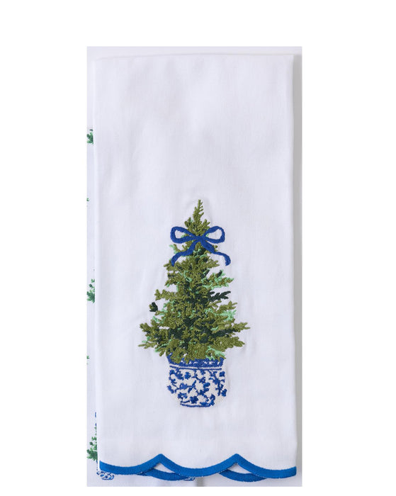 Fancy & Festive Embroidered Tea Towel