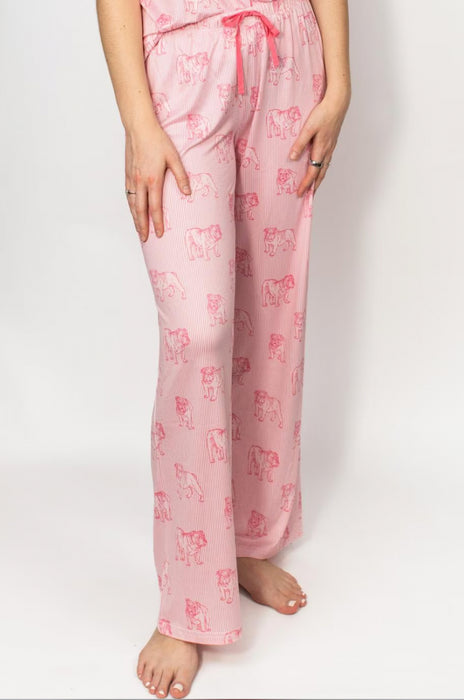 Pink Bulldog Stare Sleep Pants