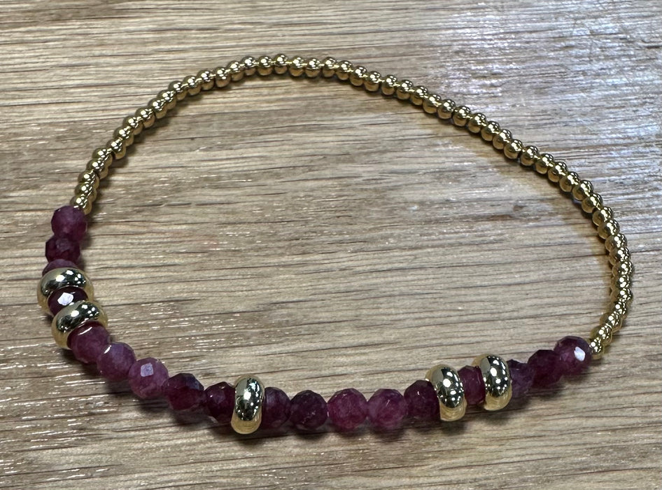 Various Gemstone & Gold Bead Bracelets.  High Quality Non Tarnish Beads.  Perfect for Stacking.