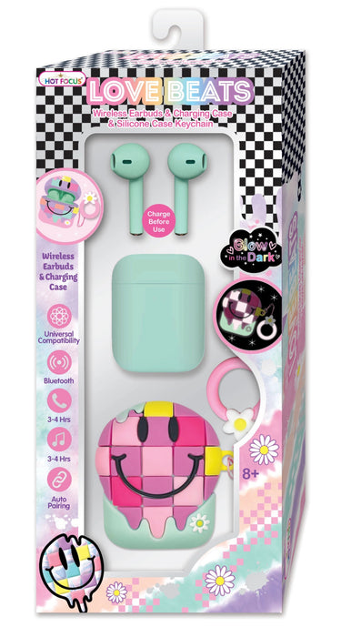 Love Beats Earbuds.  Wireless Bluetooth Earbuds with a Charging Case and Keychain Storage Container. -3 Styles!