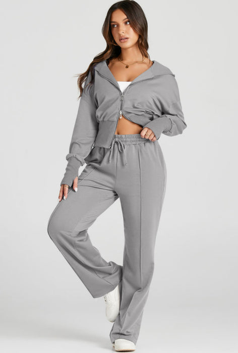 Everyday Ease 2 Piece  Hooded Set.  Available in Grey & Black (S-2XL)