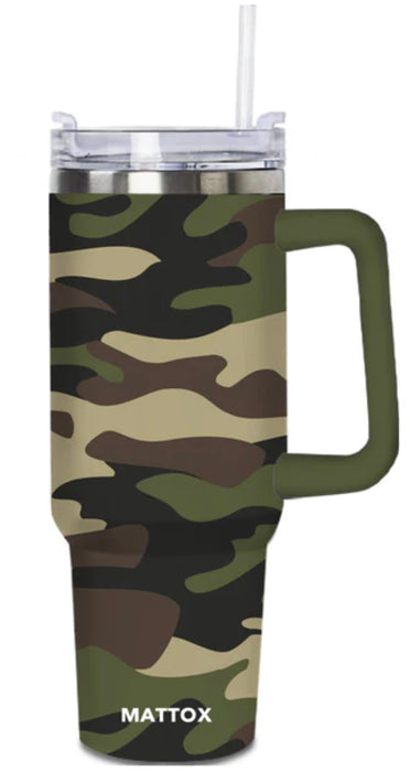 Camo Print 40oz Tumbler with Handle loop