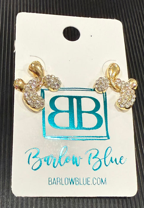 Gold Alloy Rhinestone Statement Earrings