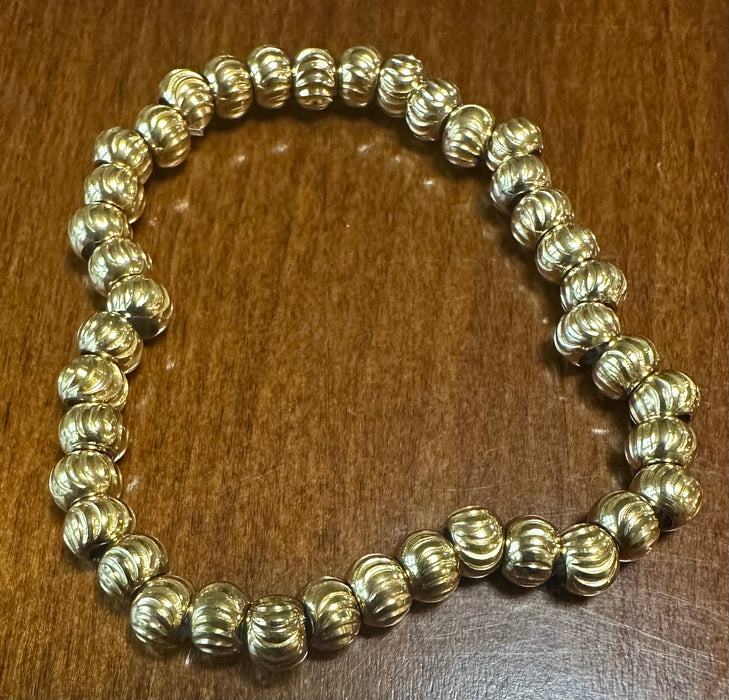 High Quality Gold Bead Bracelets.  Multiple Styles & Patterns.  Perfect for Stacking.