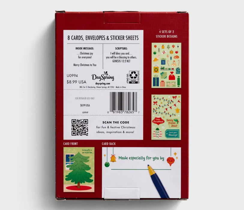 Interactive Sticker Christmas Tree - 8 Christmas Boxed Cards