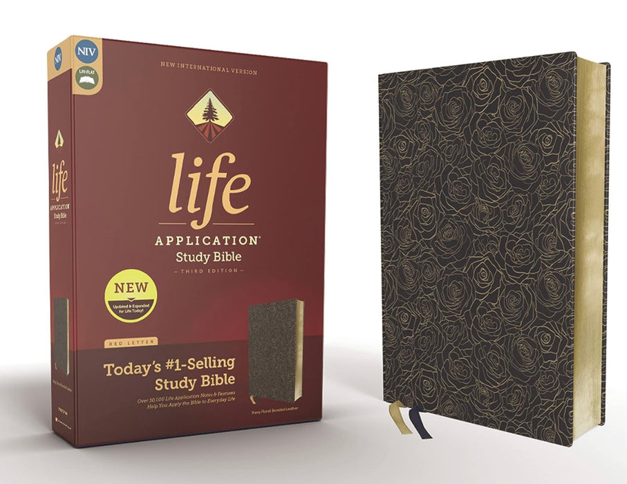 NIV Life Application Study Bible 3rd Edition - Navy Floral