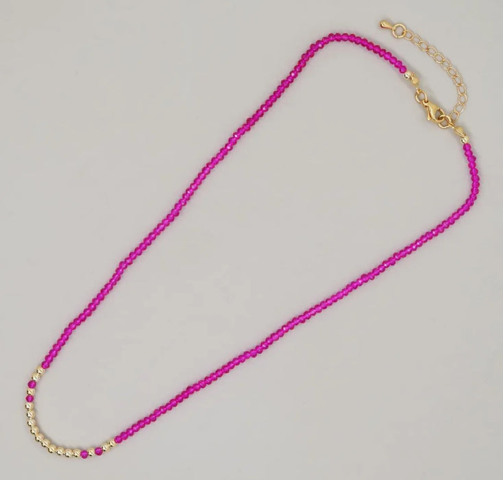 Crystal Beaded Necklaces with Gold Bead Accents