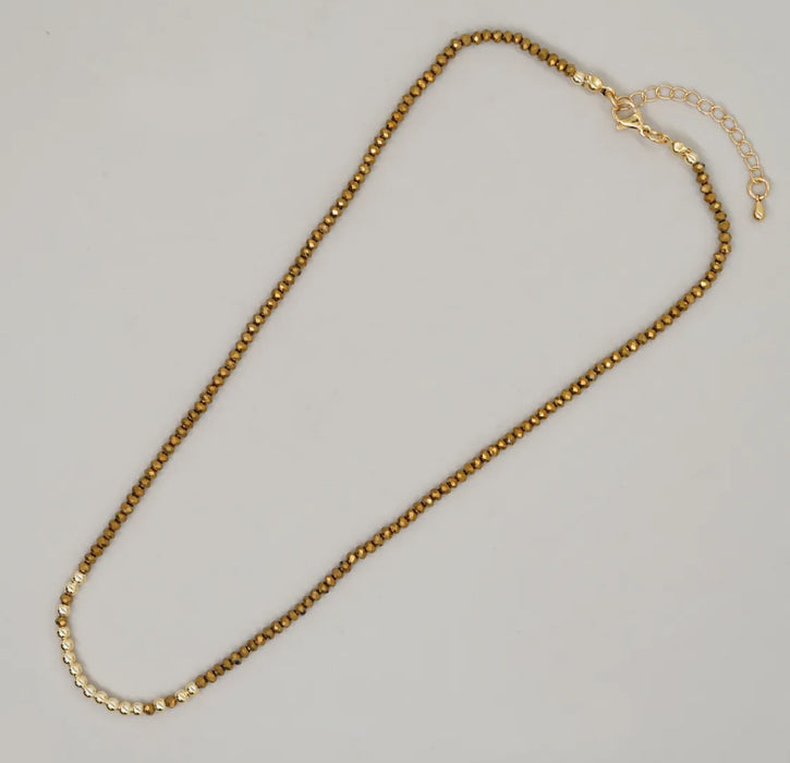 Crystal Beaded Necklaces with Gold Bead Accents