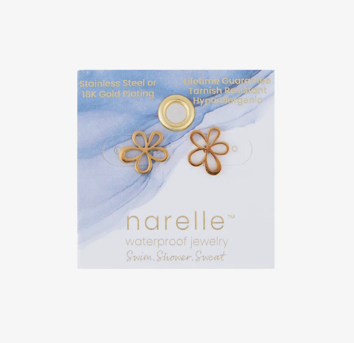 Narelle Waterproof Flower Stud Earrings - Gold