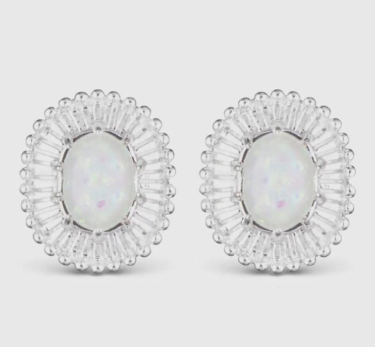 Oval Opal Stud Earrings