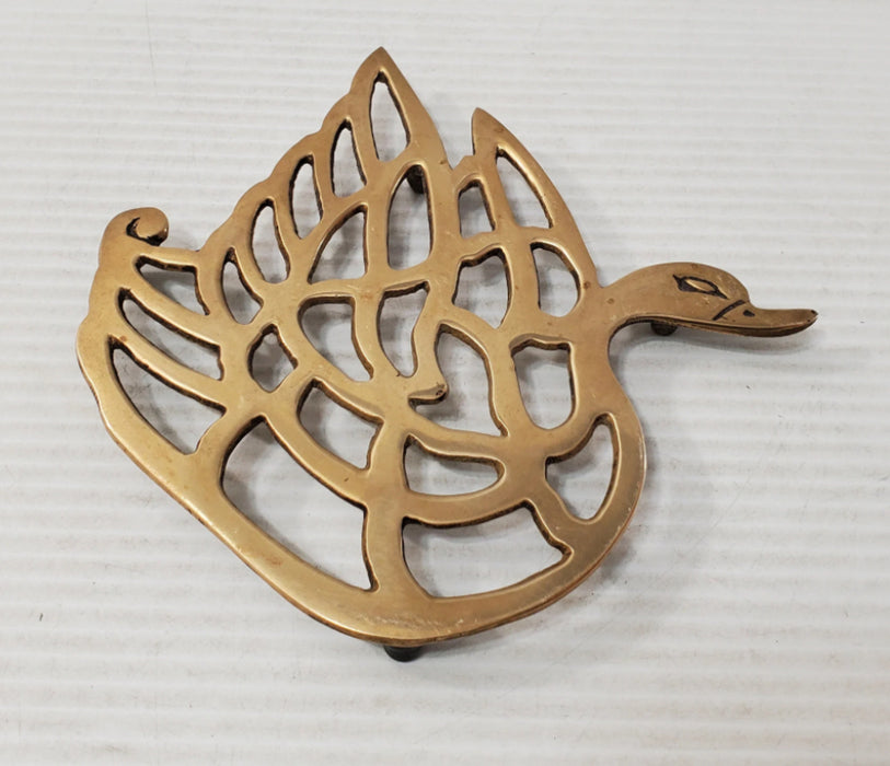 Vintage Brass Swan or Duck Trivet