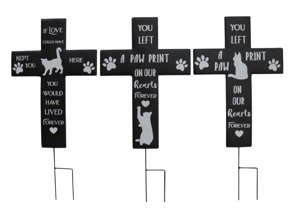 Cat Cross Stakes 24"x12" - 3 Styles!