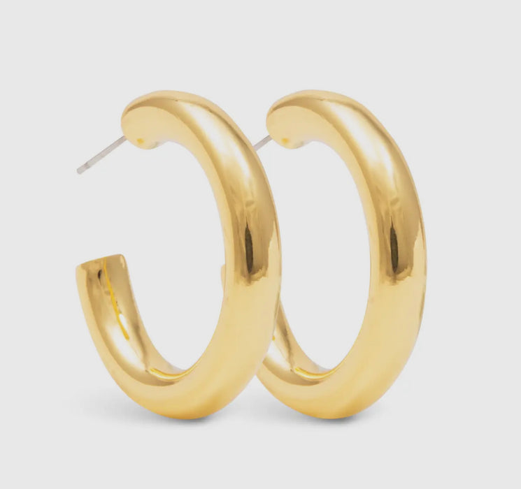 Savannah Gold Polished Hoop Earrings