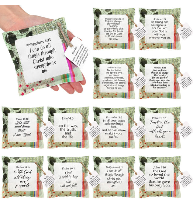 Square Pocket Prayer Quilt with a Wood Cross Inside.  Different Verses or Quotes Available. (Copy)