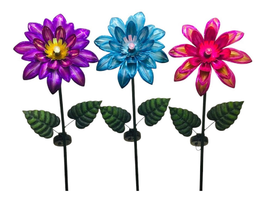 Solar Color Changing Flower Stakes 48"x9" - 3 Colors!  ⚠️ Oversized Item.  Store Pick Up Only! No Shipping.