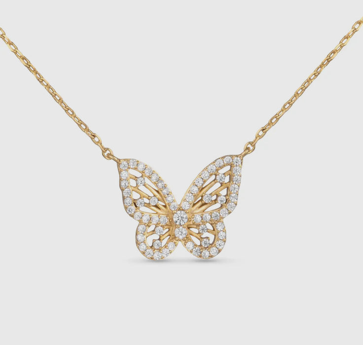 Delicate CZ Butterfly Necklace
