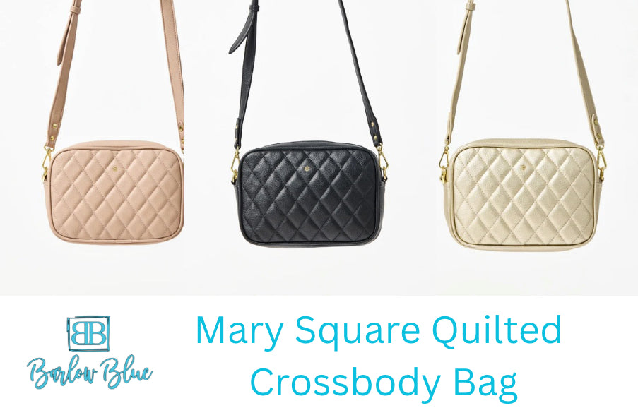 Essential Quilted Crossbody Bag by Mary Square.  Available in Black, Tan & Champagne.