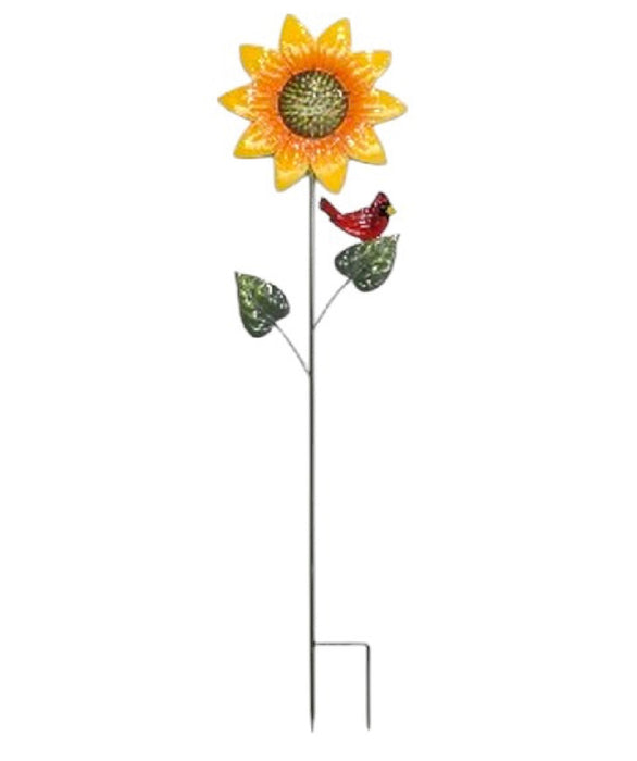 Sunflower w/Cardinal Stake 41"x11" ⚠️ Oversized Item.  Store Pick Up Only! No Shipping.
