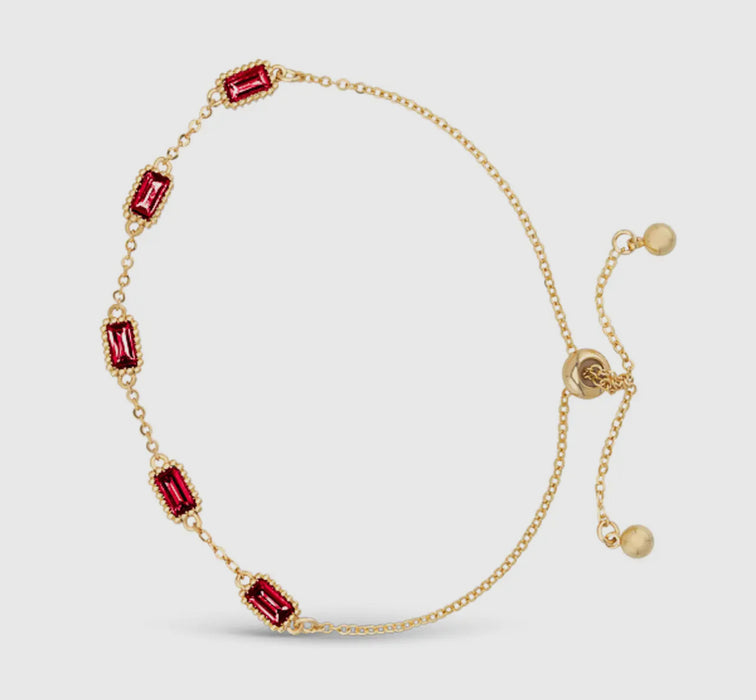 Red CZ Station Bracelet