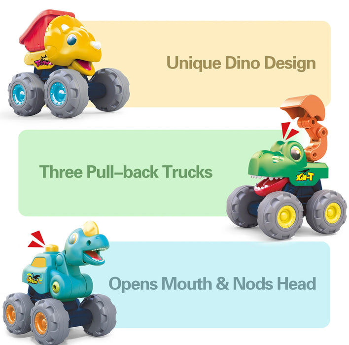 Pull Back Dino Truck Toys - 3 Styles!