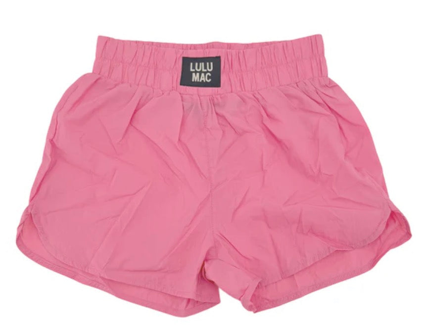 YOUTH Bubblegum Pink Lulu Mac Logo Shorts **NEW VALENTINE'S DAY DROP PREORDER***