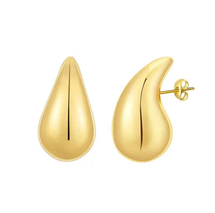 Stainless Steel Water Droplet Earrings – Gold or Silver
