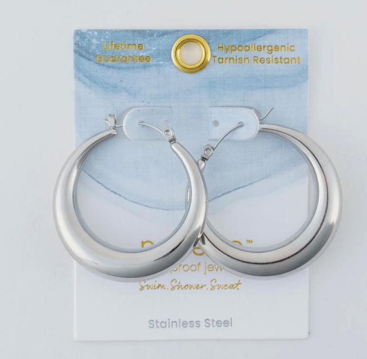 Narelle Waterproof Round Hoop Silver