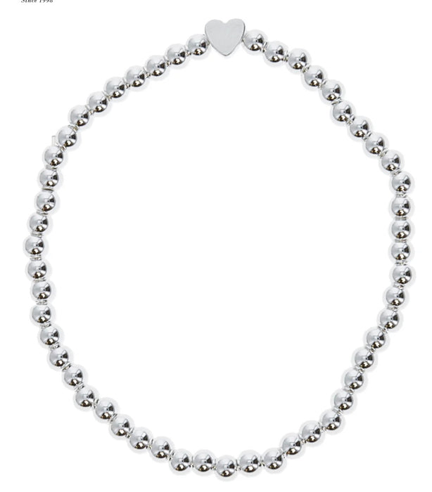 In Loving Memory - Silver Plated Beaded Stretch Bracelet