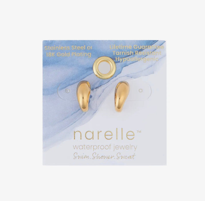 Narelle Waterproof Half Loop Hoop Earrings - Gold