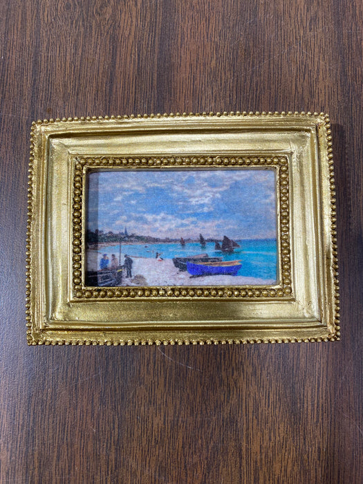 Resin Mini Framed Art Magnet, Gold Finish, 12 Styles