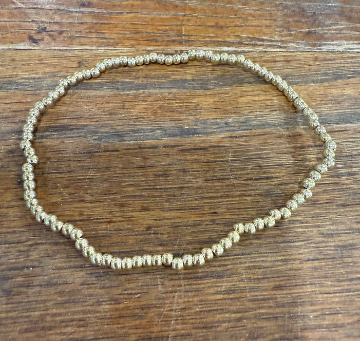 Gold Plated Bead Bracelets for Larger Wrists 8”-9”.  Sold individually.